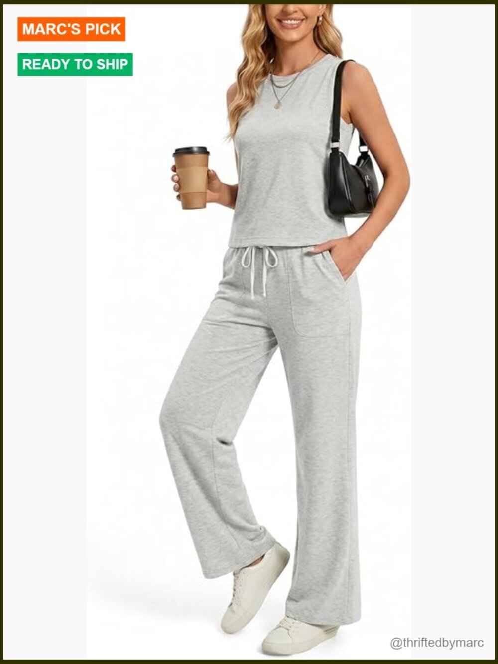 Sleeveless Crop Top Wide Leg Pants Two Piece Set Summer Lounge Outfit
